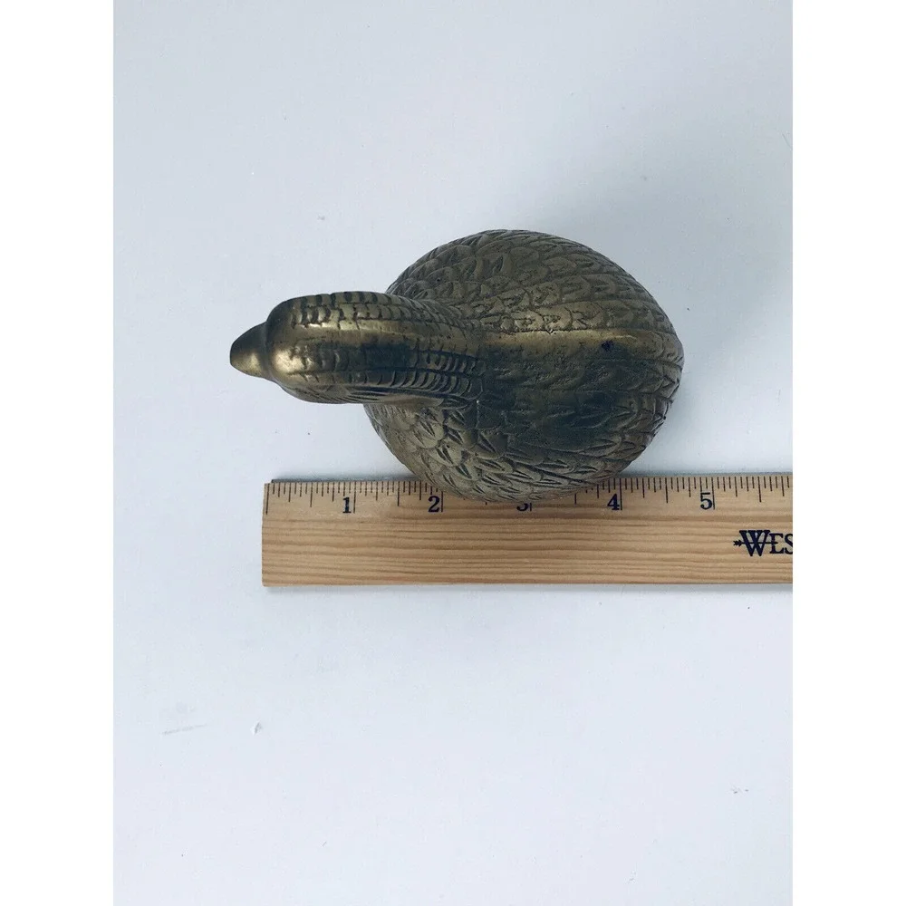 Brass Paperweight Quail Figurine‎ Bird Vintage